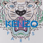 Elegant White Tiger Print Cotton Tee