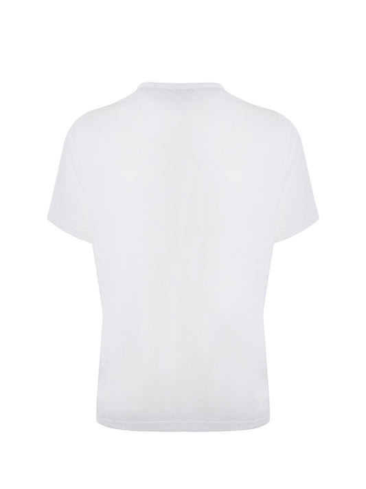 Chic White Cotton Logo Tee