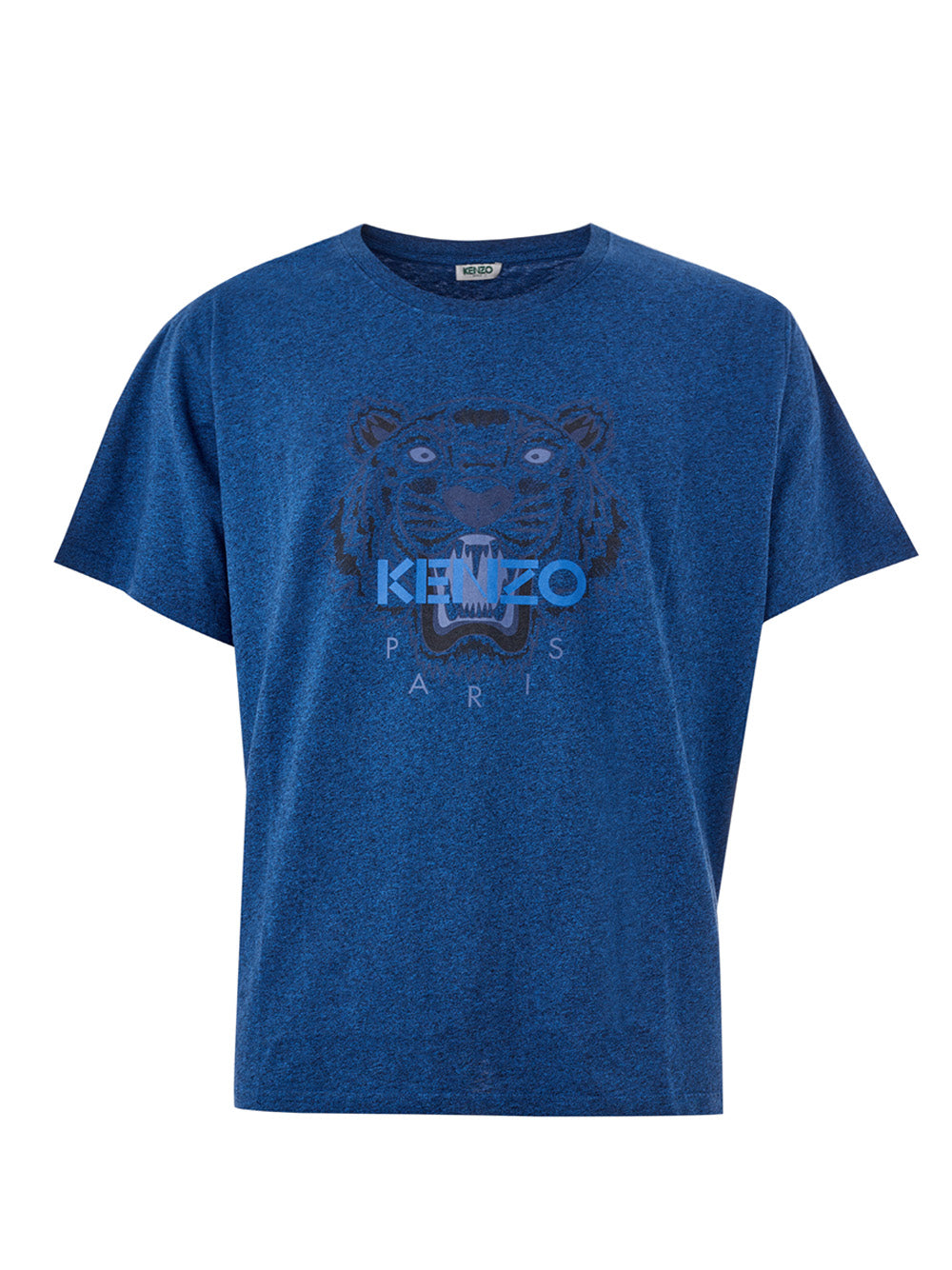 Elegant Blue Cotton Tiger Tee