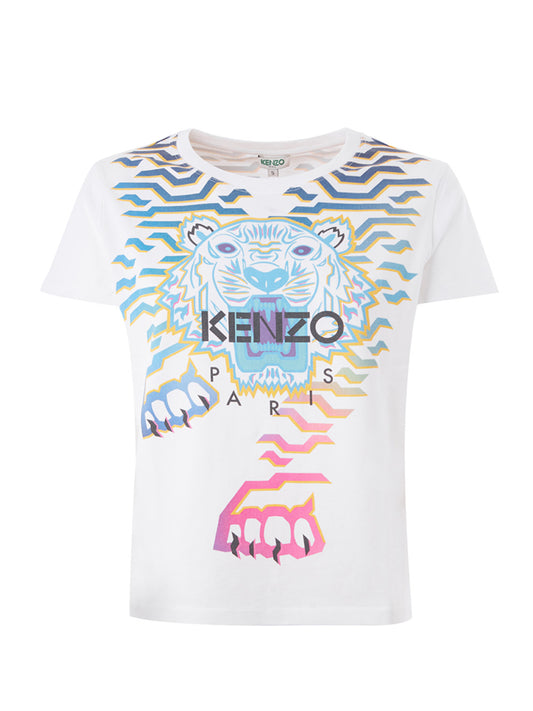 Chic Multicolor Tiger Print Cotton T-Shirt