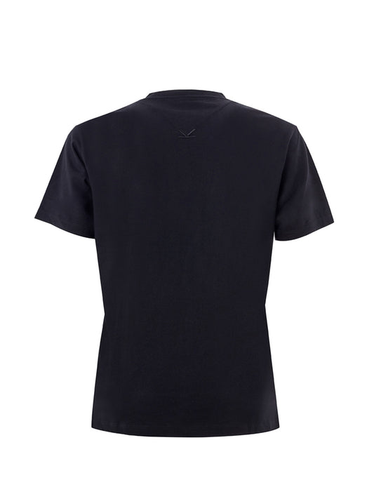 Elegant Black Cotton Logo Tee