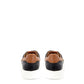 Sleek Black Leather Sneakers with Gold Accents