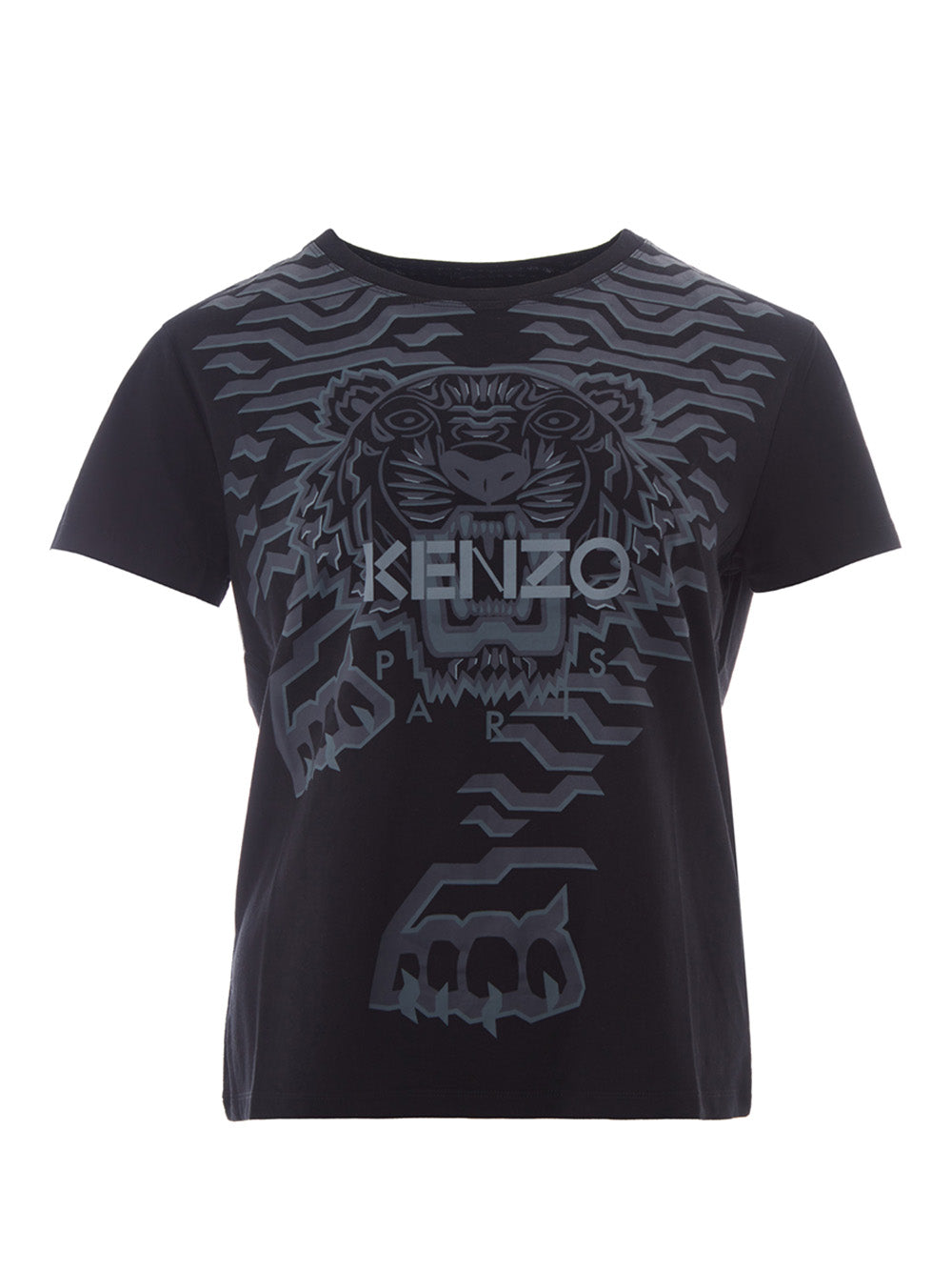 Elegant Black Tiger Print Tee