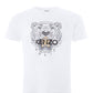 Chic White Cotton Tee with Iconic Tiger Print