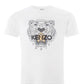Trendy White Tiger Print Tee