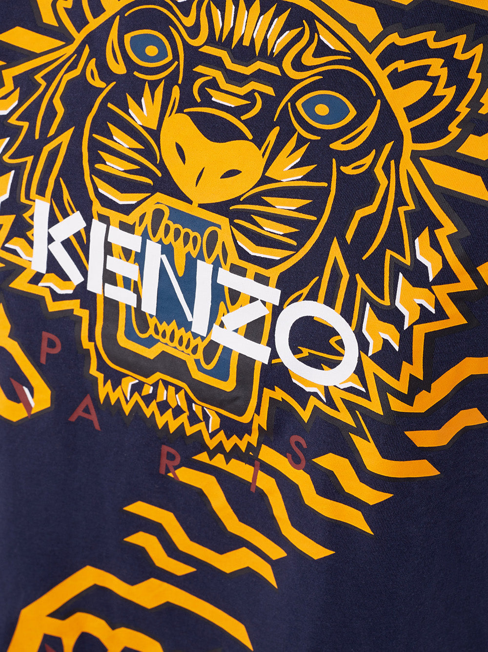 Electric Blue Cotton Tee with Iconic Tiger Motif