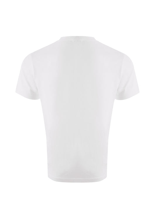 Elegant White Cotton Tee with Iconic Tiger Print