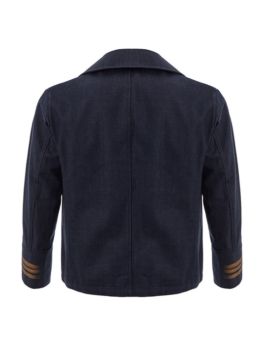 Elegant Marine-Inspired Cotton Jacket