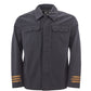 Sleek Marina Blue Over Shirt with Zip and Button Front