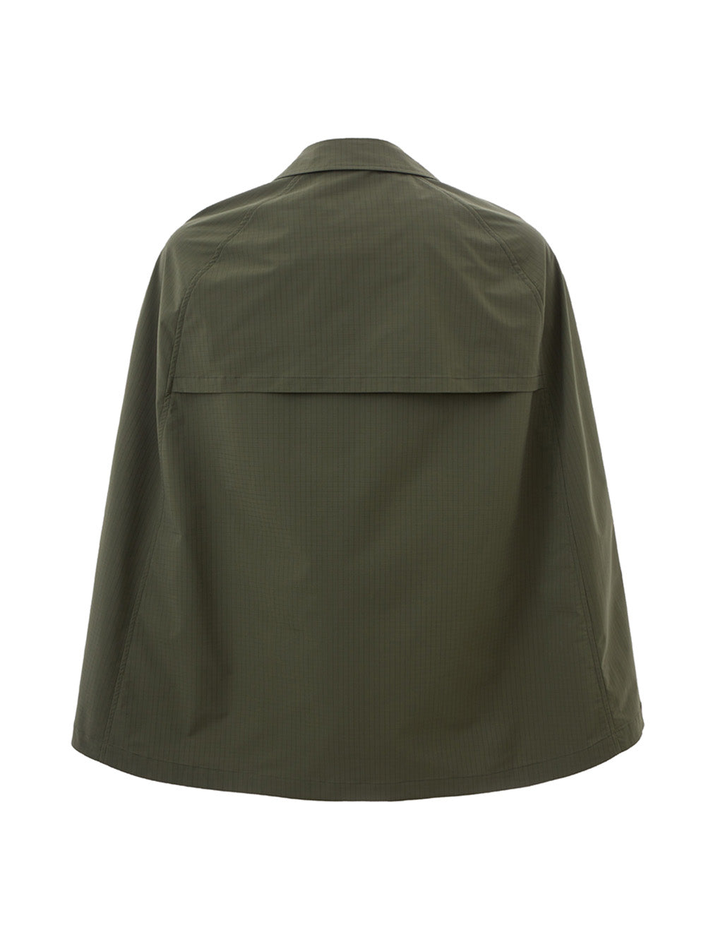 Elegant Green Technical Fabric Cape Jacket