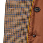 Chic Checkered Wool Long Coat in Brown