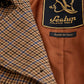 Chic Checkered Wool Long Coat in Brown