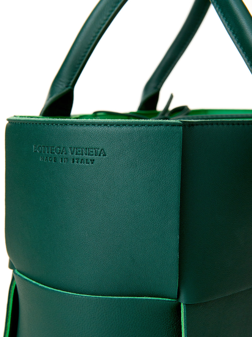 Elegant Green Leather Tote Arco Bag