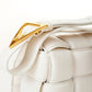 Elegant Padded White Leather Crossbody Bag