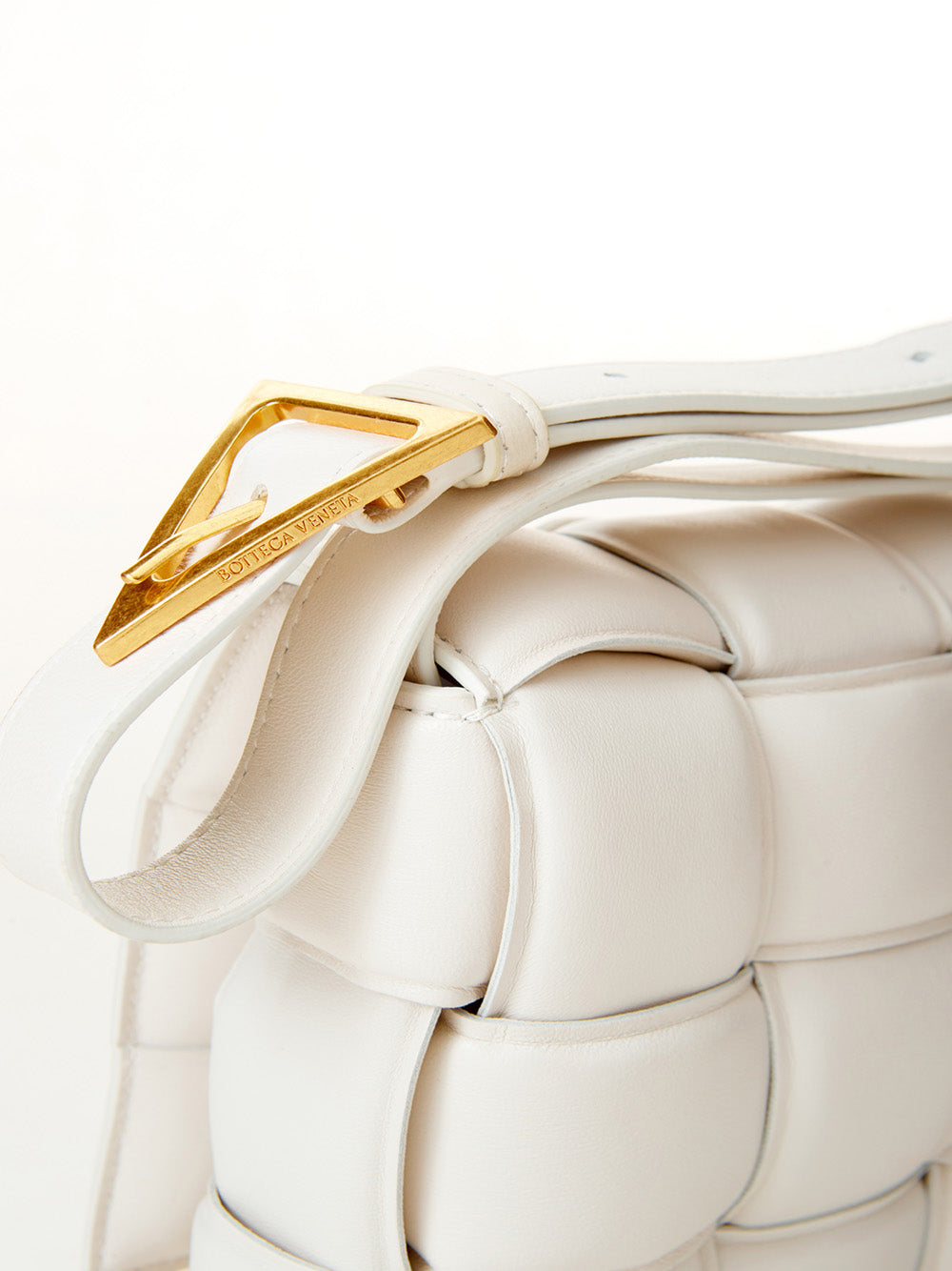 Elegant Padded White Leather Crossbody Bag