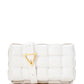 Elegant Padded White Leather Crossbody Bag