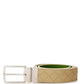 Elegant Dove Grey Intreccio Leather Belt
