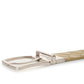 Elegant Dove Grey Intreccio Leather Belt