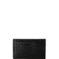 Sleek Black Reptile Leather Card Holder