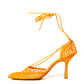 Elegant Orange Leather-Trimmed Pumps