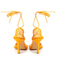 Elegant Orange Leather-Trimmed Pumps