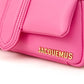 Fuchsia Leather Petite Puff Shoulder Bag