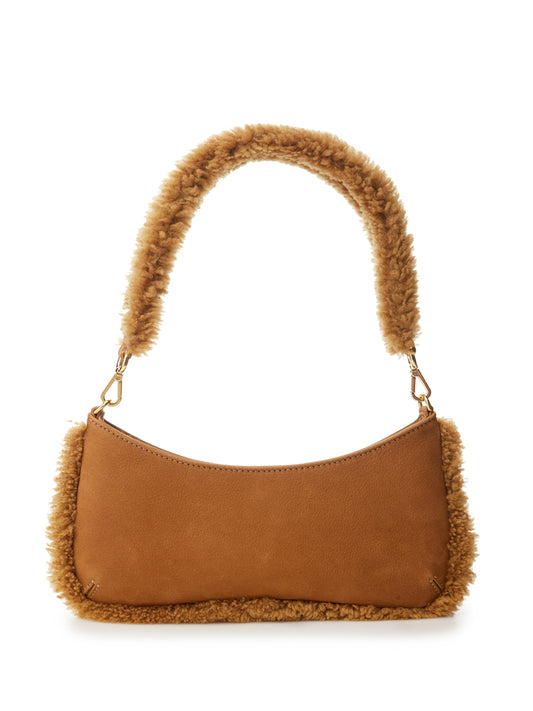 Chic Light Brown Leather Statement Shoulder Bag