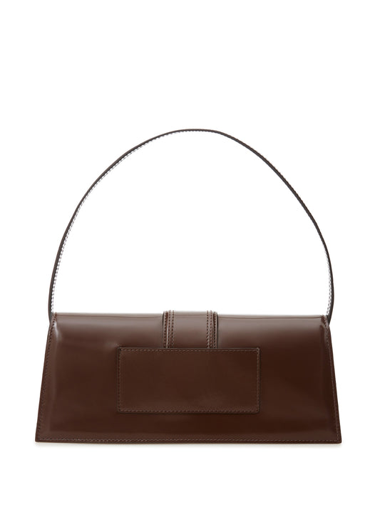 Elegant Brown Patent Leather Shoulder Bag