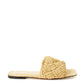 Beige Raffia Mule with Maxi Intreccio Detail