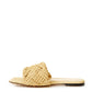 Beige Raffia Mule with Maxi Intreccio Detail