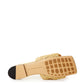 Beige Raffia Mule with Maxi Intreccio Detail