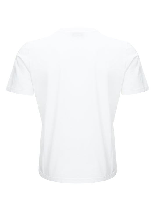 Elegant White Logo Cotton Tee