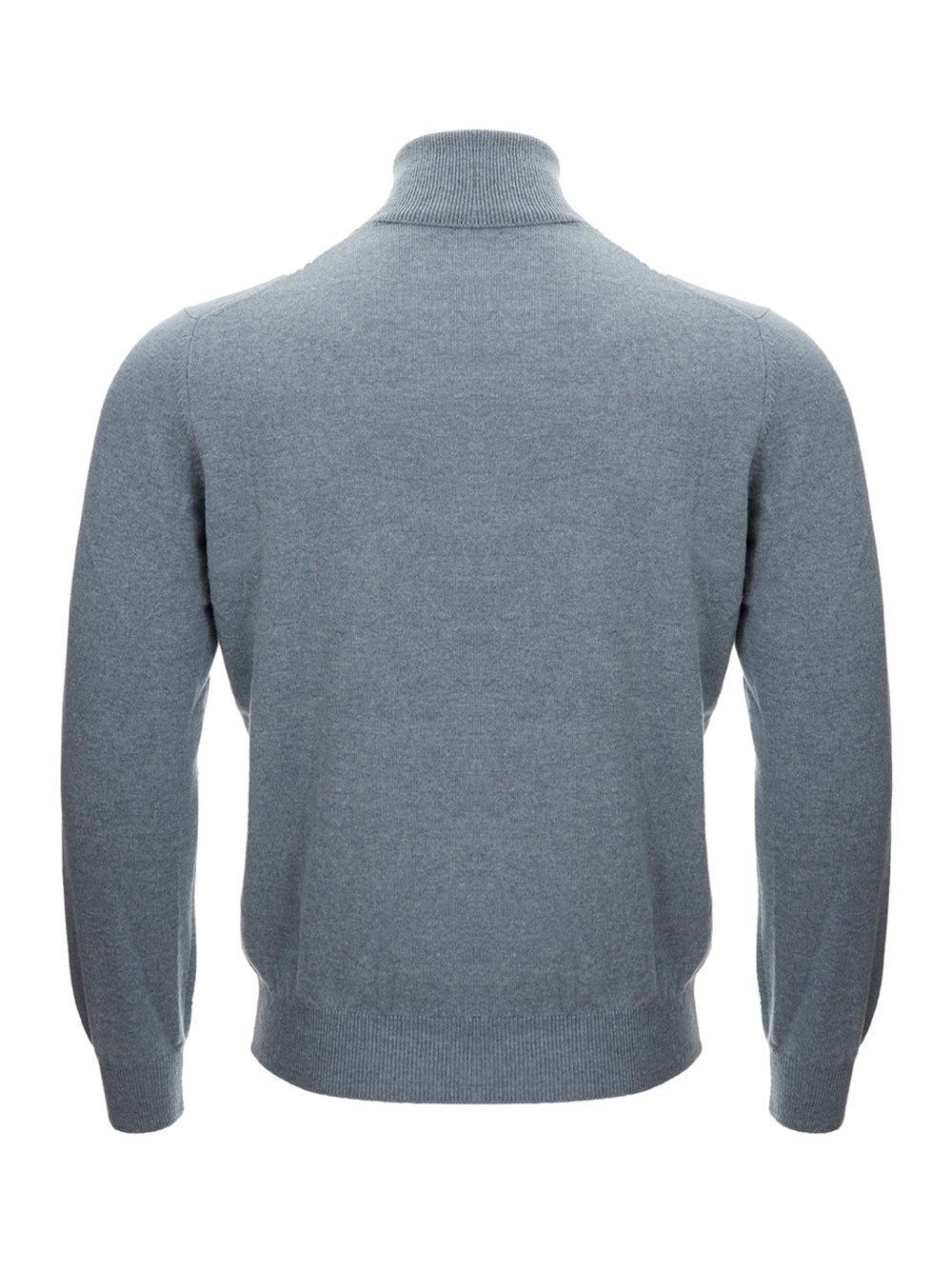 Elegant Grey Cashmere Turtleneck Jumper