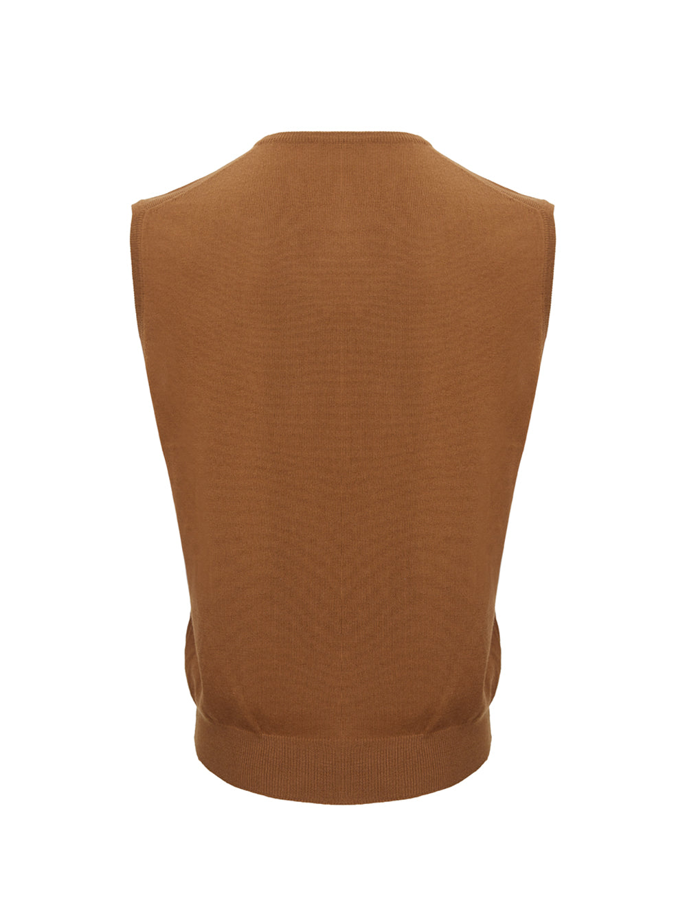 Elegant Italian Wool V-Neck Vest