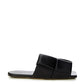 Elegant Black Leather Maxi Intreccio Mule