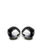 Elegant Black Leather Maxi Intreccio Mule