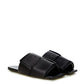 Elegant Black Leather Maxi Intreccio Mule