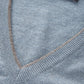 Elegant Grey Cashmere V-Neck Sweater