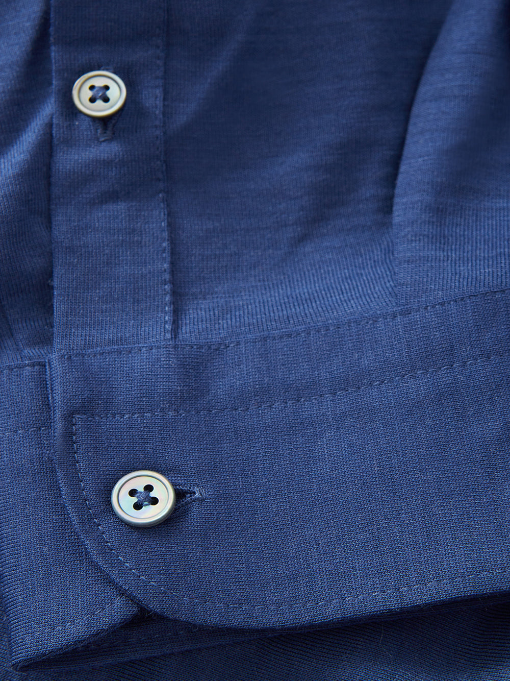 Elegant Blue Wool Polo Sweater