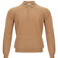 Elegant Caramel Wool Polo Sweater