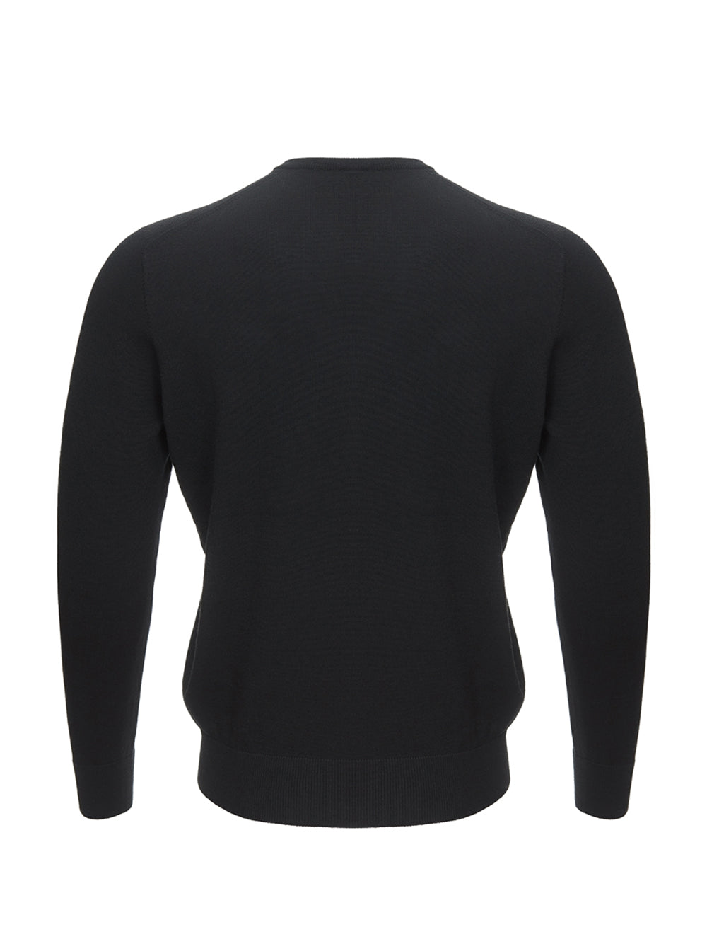 Elegant Black Wool V-Neck Men's Sweater