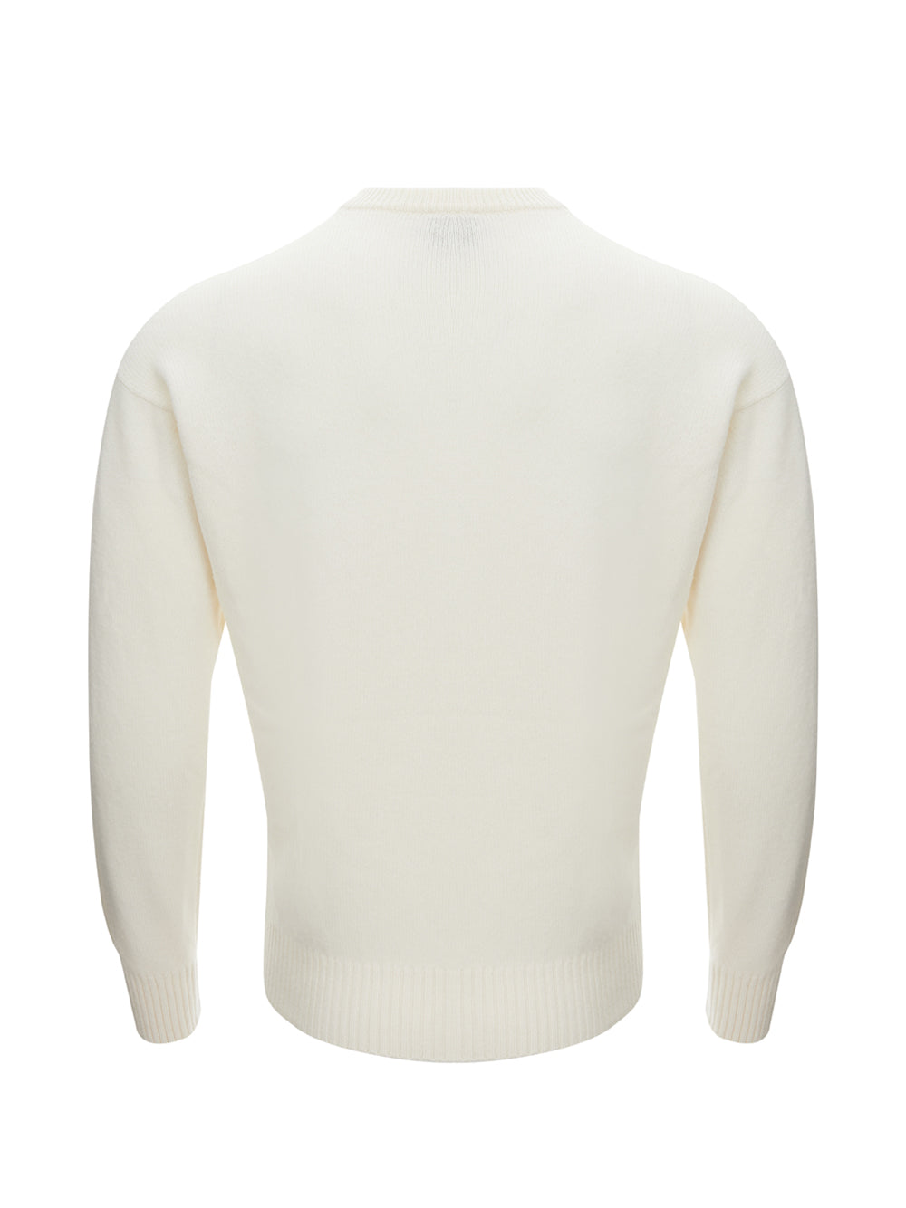 Elegant White Geelong Wool Sweater