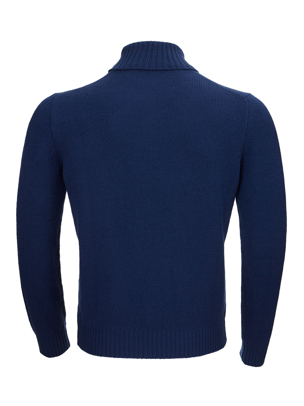 Elegant Blue Wool Turtleneck Sweater