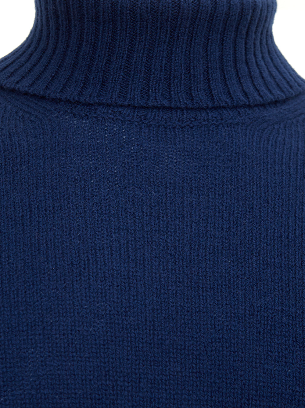 Elegant Blue Wool Turtleneck Sweater