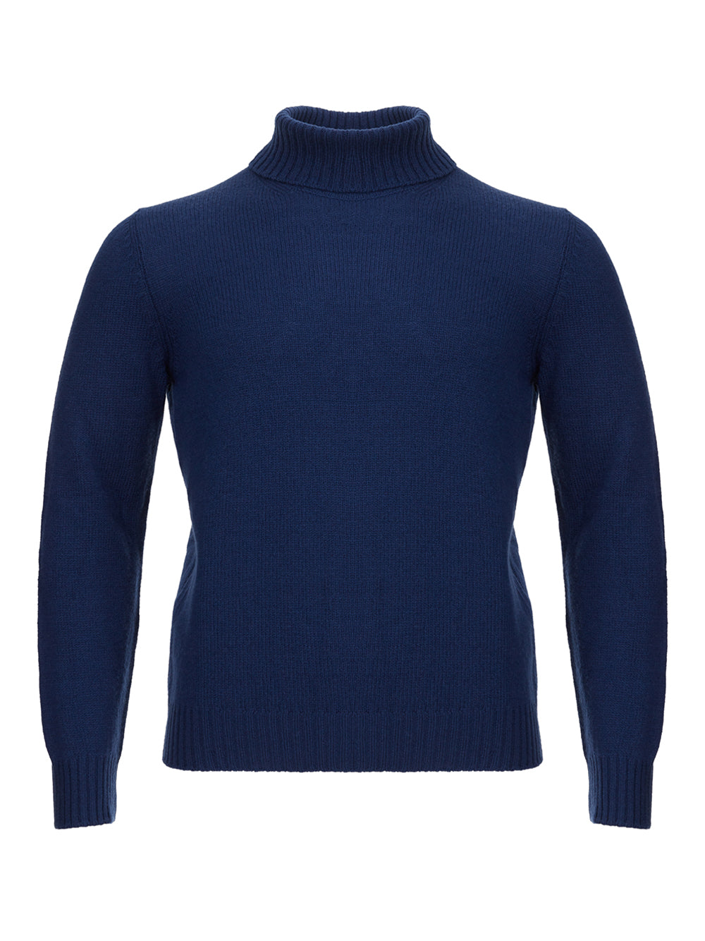 Elegant Blue Wool Turtleneck Sweater