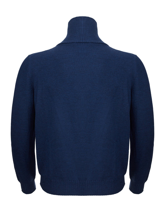 Elegant Blue Italian Wool Sweater