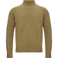 Elegant Khaki Cashmere Turtleneck Sweater