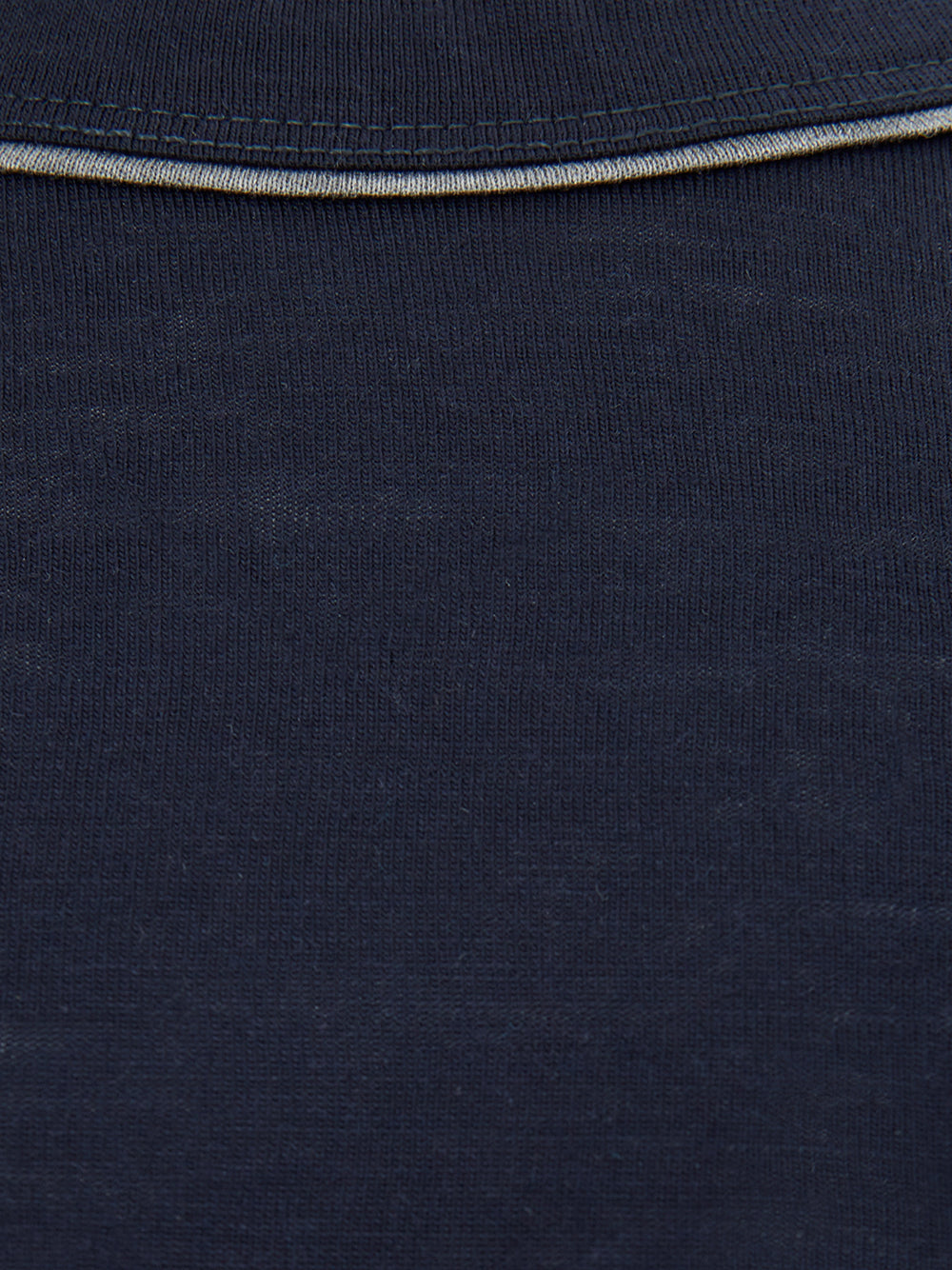 Elegant Blue Wool Tee with Piping Detail