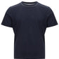 Elegant Blue Wool Tee with Piping Detail