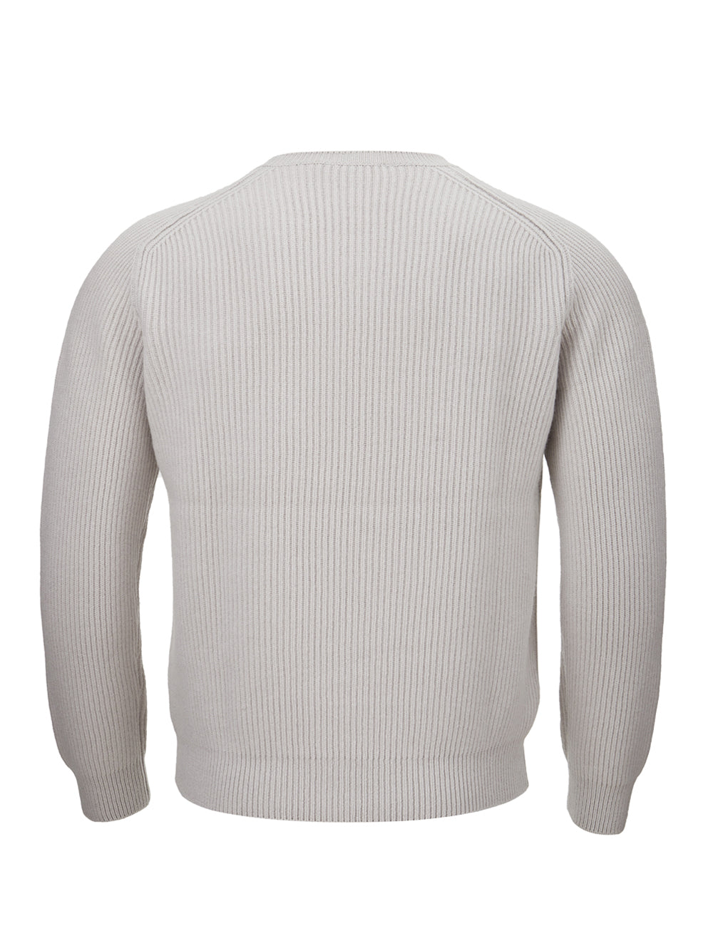 Elegant Grey Cashmere Round Neck Sweater